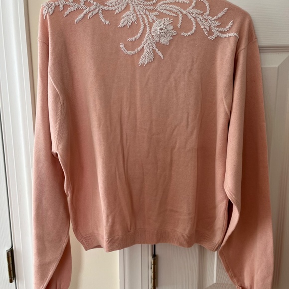 Karen Kane Pink Beaded Cardigan Sweater, Size Medium - Picture 4 of 8